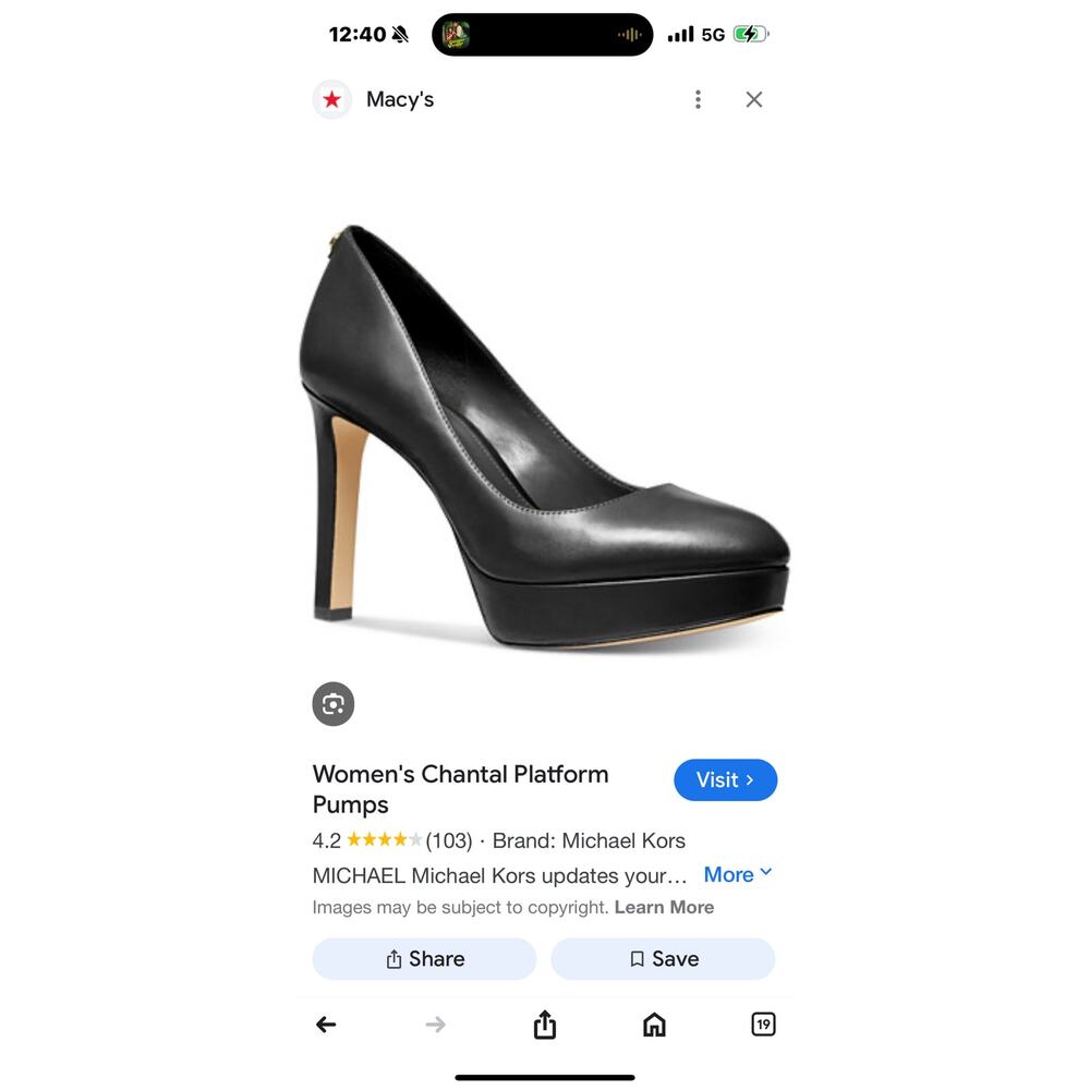 Michael Kors Homepage Chantal Platform Pumps Heels Leather Black Size 7M NWOB - Picture 5 of 13